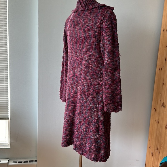 Purple knit long sweater jacket - Picture 9 of 11